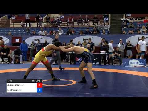 74 Kg Quarterfinal Anthony Valencia Sunkist Kids Wrestling Club Vs Logan Massa New York Athletic C