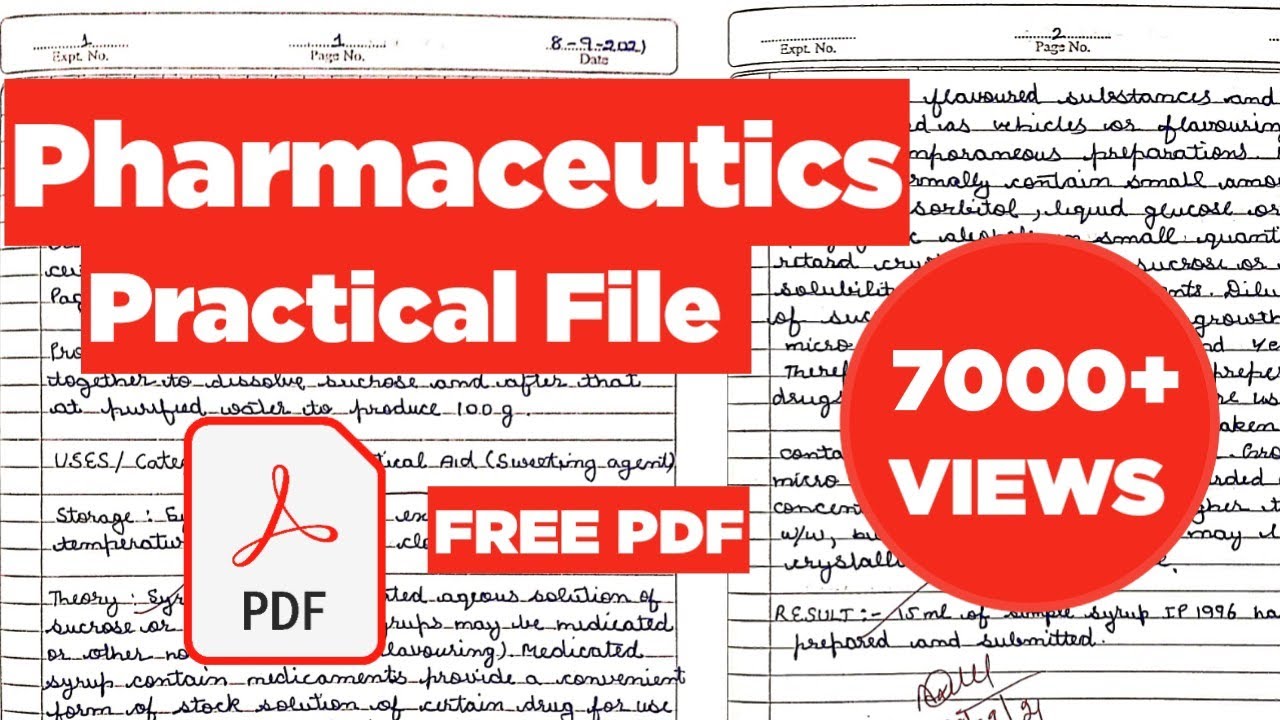 Pharmaceutics 1st Semester Practical File pdf l B pharmacy 1st Sem Practical Pdf