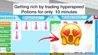 How Rich I can get by trading Hyper speed potions *unbelievable* (only 10 minutes)