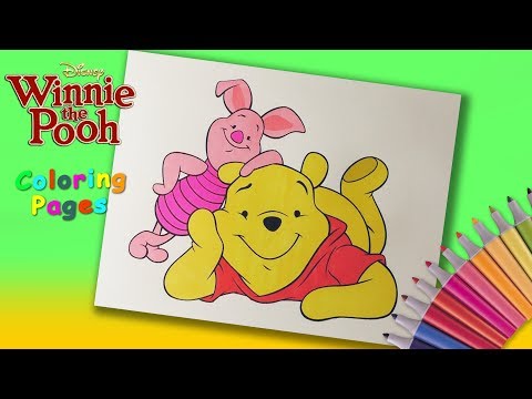 How to coloring Winnie Pooh and Piglet. Winnie Pooh Coloring Pages. Video