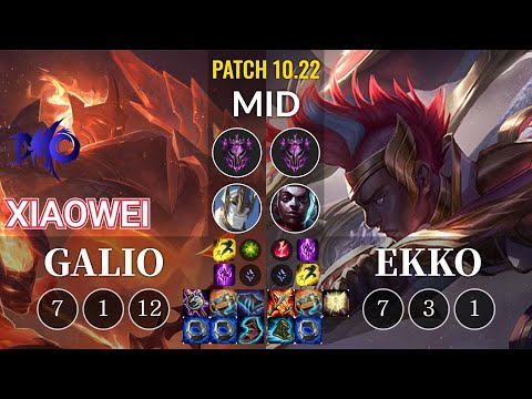 DMO Xiaowei Galio vs Ekko Mid - KR Patch 10.22