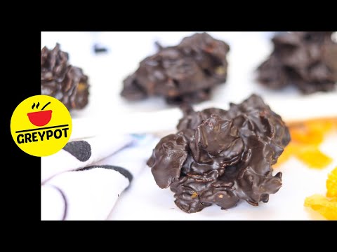 Chocolate Cornflakes Clusters - No Bake Cookies 3 Ingredients Recipe