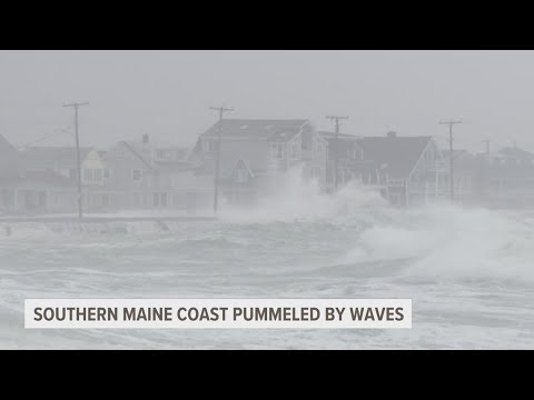 Extreme high tides pummel coastal community in Wells