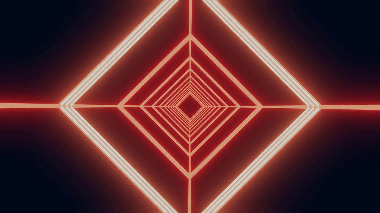 Abstract Tunnel Motion Background, Square Red Orange Neon Background Video | Free Stock Footage