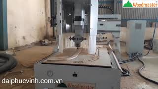 Woodmaster. MÁY CNC 3D Promaster T3 gia công ghế khó khoan nhiều góc độ phức tạp
