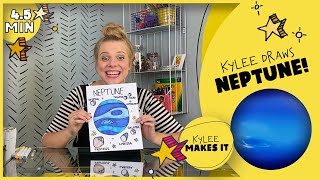 How to Draw Neptune! | Kylee Draws the Planet Neptune - Easy Drawing the Planets Videos for Kids