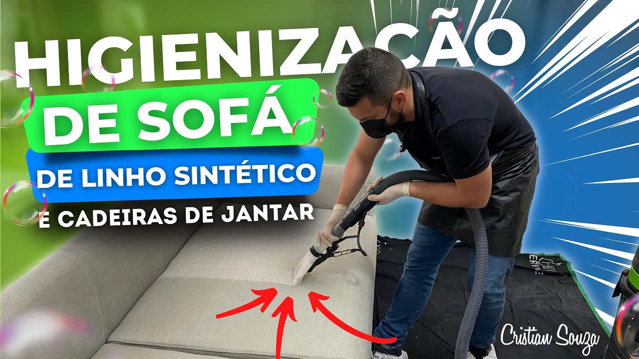Higienização de sofá de linho sintético e cadeiras de jantar / Semana do Higienizador