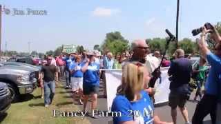 preview picture of video 'Alison Lundergan Grimes And Her Supporters Entering The 2014 Fancy Farm Picnic.'