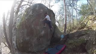 Video thumbnail: Lamia-San, 7c (sit). Fontainebleau