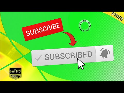 Free Download: Subscribe Button + Notification Bell (+ Sound FX) 🔔 [Green Screen/Alpha Channel] HD Video