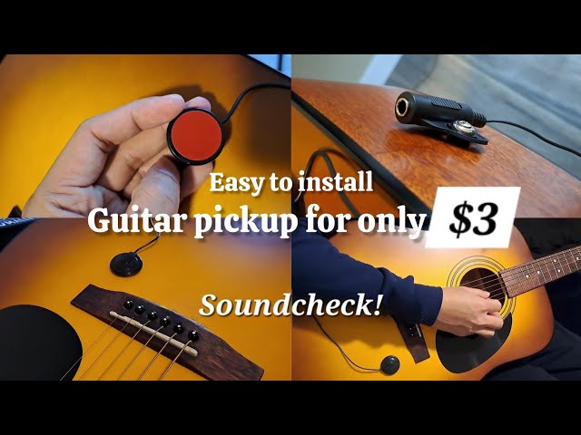 Vídeo relacionado con Piezo - Pastilla con micrófono de contacto para guitarra, violín, banjo, ukelele, violonchelo y mini pastilla para guitarra acústica