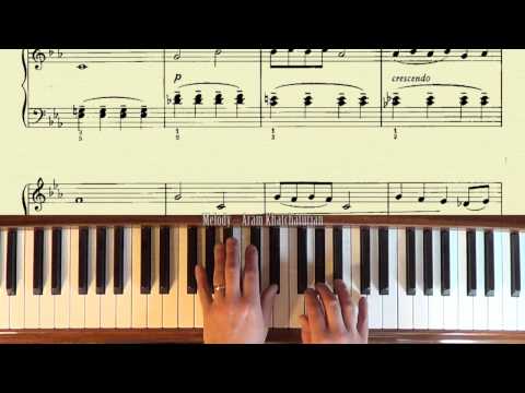 Piano Instruction Demo -- Melody Andantino Aram Khachaturian -- performed by Marcos Levy