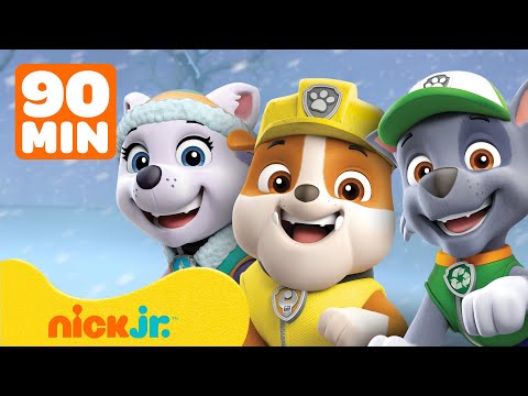 Capa de Patrulha Canina | Rubble & Rocky Resgatam Daring Danny + MAIS Resgates na Neve! | Nick Jr.