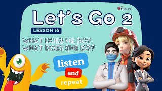 Level 2 Lesson 16 WHAT DOES HE/ SHE DO❓Beginner & Elementary Kids English ESL Vocabulary & Grammar