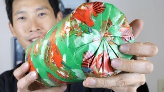 Gift Wrap a Cylinder with No Tape!