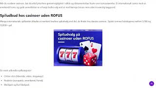 Casino uden ROFUS – overblik og sammenligning 2026