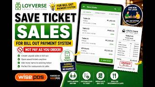 Save Ticket for Bill out Payment System on Loyverse