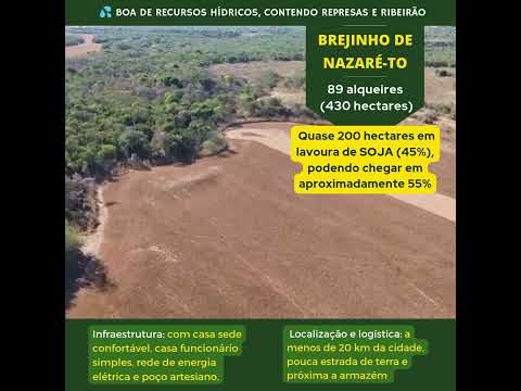 FAZENDA À VENDA EM BREJINHO DE NAZARÉ-TO - CREDRURAL IMÓVEIS
