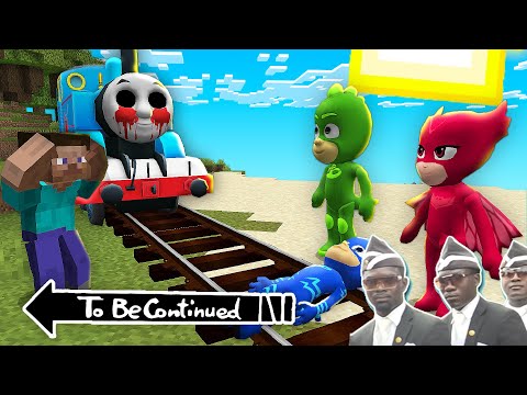 I Found Real THOMAS THE TANK ENGINE.EXE vs PJ MASKS in Minecraft - Coffin Meme