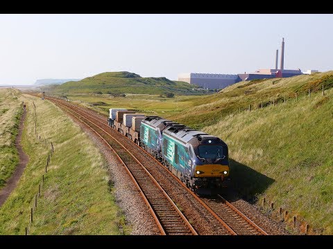 68001 & 68025 at Seascale on 6K73 Nuclear Flasks   25/05/17