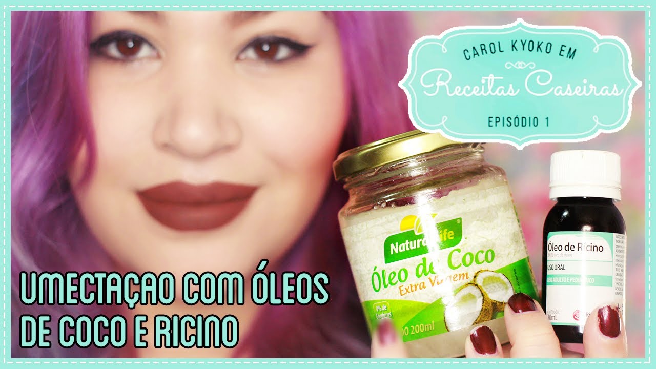 UMECTAÇÃO COM ÓLEOS DE COCO E RÍCINO  | Receitas Caseiras EP. 5 🍃