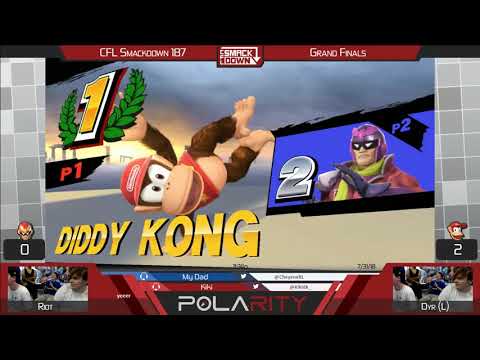 CFL Smackdown 187 Smash 4 - Riot (Diddy Kong, Bayonetta, Falcon) vs Dyr (Diddy Kong) - Grand Finals