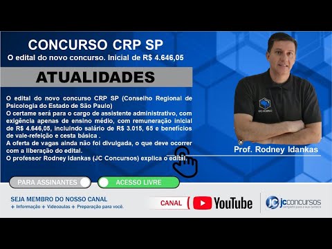 Concurso CRP SP: conheça o que cai na prova, salário de R$ 4,6 mil (só nível médio)
