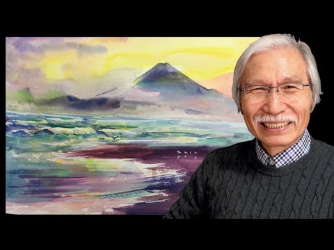 [ Eng sub ] How to paint a Mount Fuji | Watercolor Techniques & Tips 水彩画の基本〜富士山を描くコツ