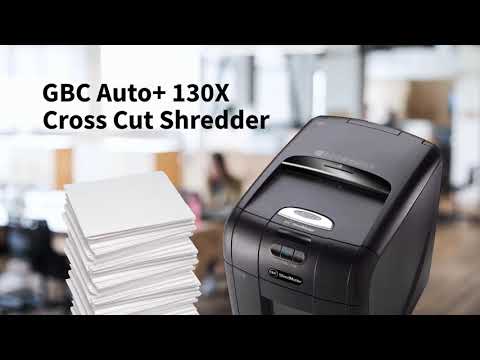 GBC AUTO+ 130X Auto Feed Paper/Credit Card Cross Cut Paper Shredder 130 Sheet Capacity