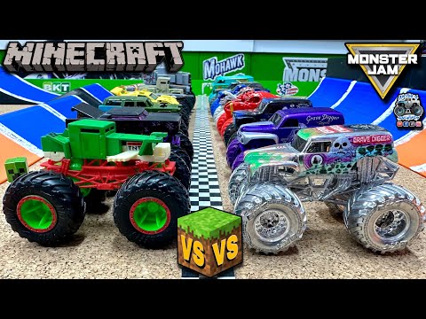 Toy Diecast Monster Truck Racing Tournament | Round #34 | Custom MINECRAFT 🆚 MonsterJam - WHO WINS?