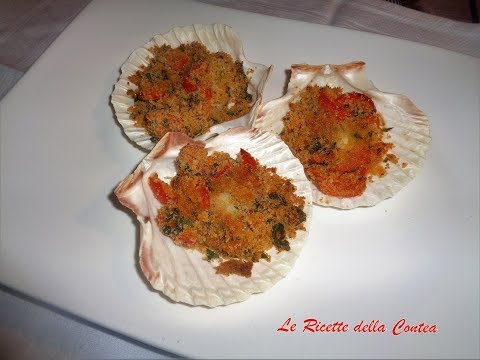 Antipasti di pesce. Ricetta - Capesante gratinate