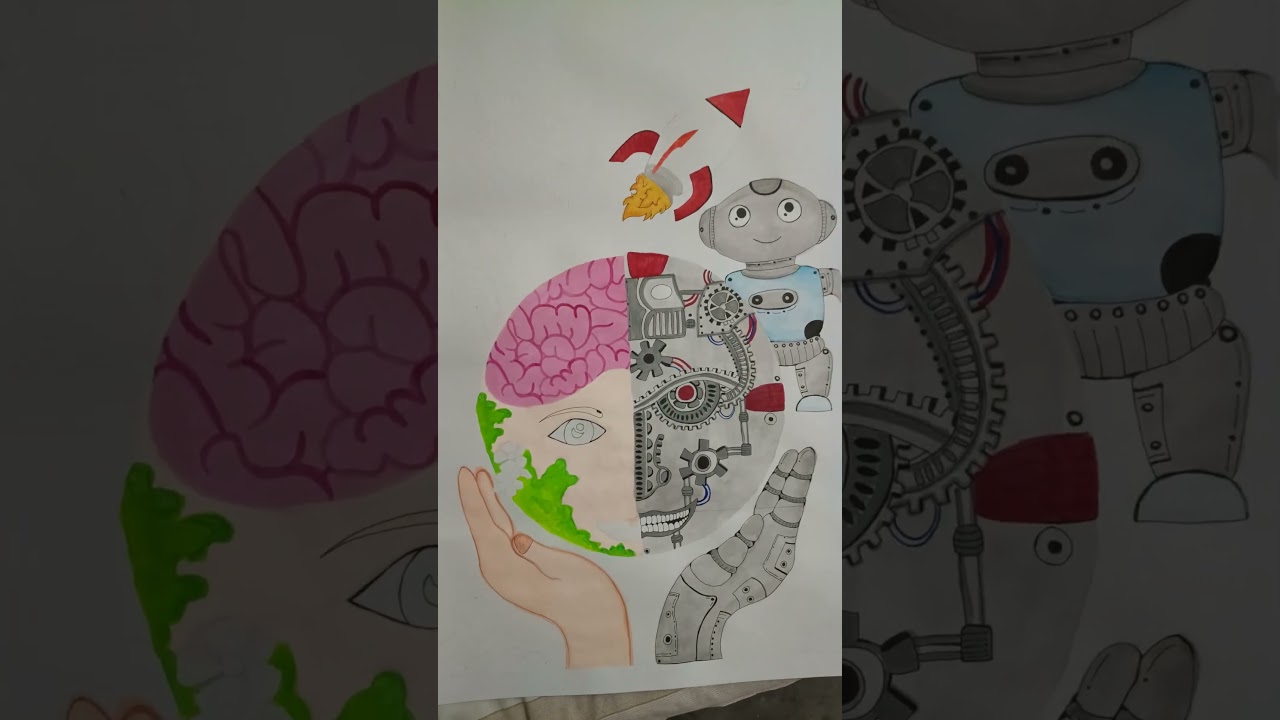 ✨Artificial intelligence and humanity poster ll part 01 #AI#poster #humanity #chhavi