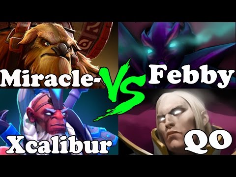 Dota 2 - Miracle And Xcalibur VS Febby And QO - Ranked Match Gameplay!