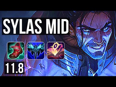 SYLAS vs EKKO (MID) | 13/0/2, Legendary, 6 solo kills, 300+ games | KR Master | v11.8