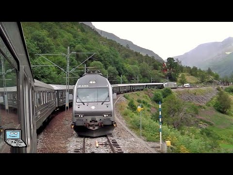 Die Flåmbahn - Bahnhof Flåm, Gesamtstrecken-Mitfahrt, Wasserfälle, Zug-Makros, Norwegens Natur Pur!