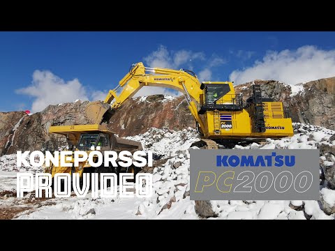 Jarkan Maansiirron uusi Komatsu PC2000-11 Seepsulan kiviainestehtaalla.