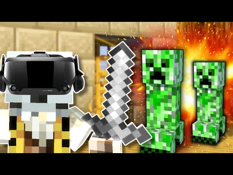 Creepers Destroyed our Minecraft Mansion! - Minecraft VR Multiplayer Gameplay