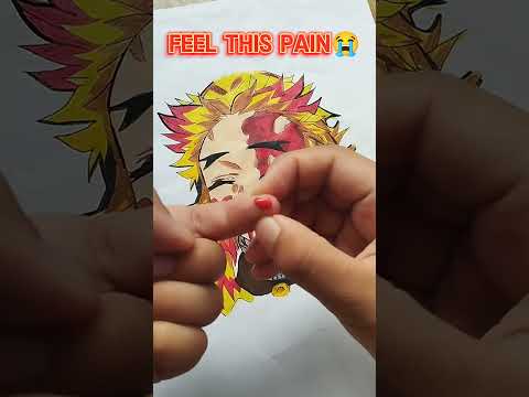 Rengoku blood art 😭 #trending #anime #drawing #art #shorts #sketch #demonslayer #rengoku