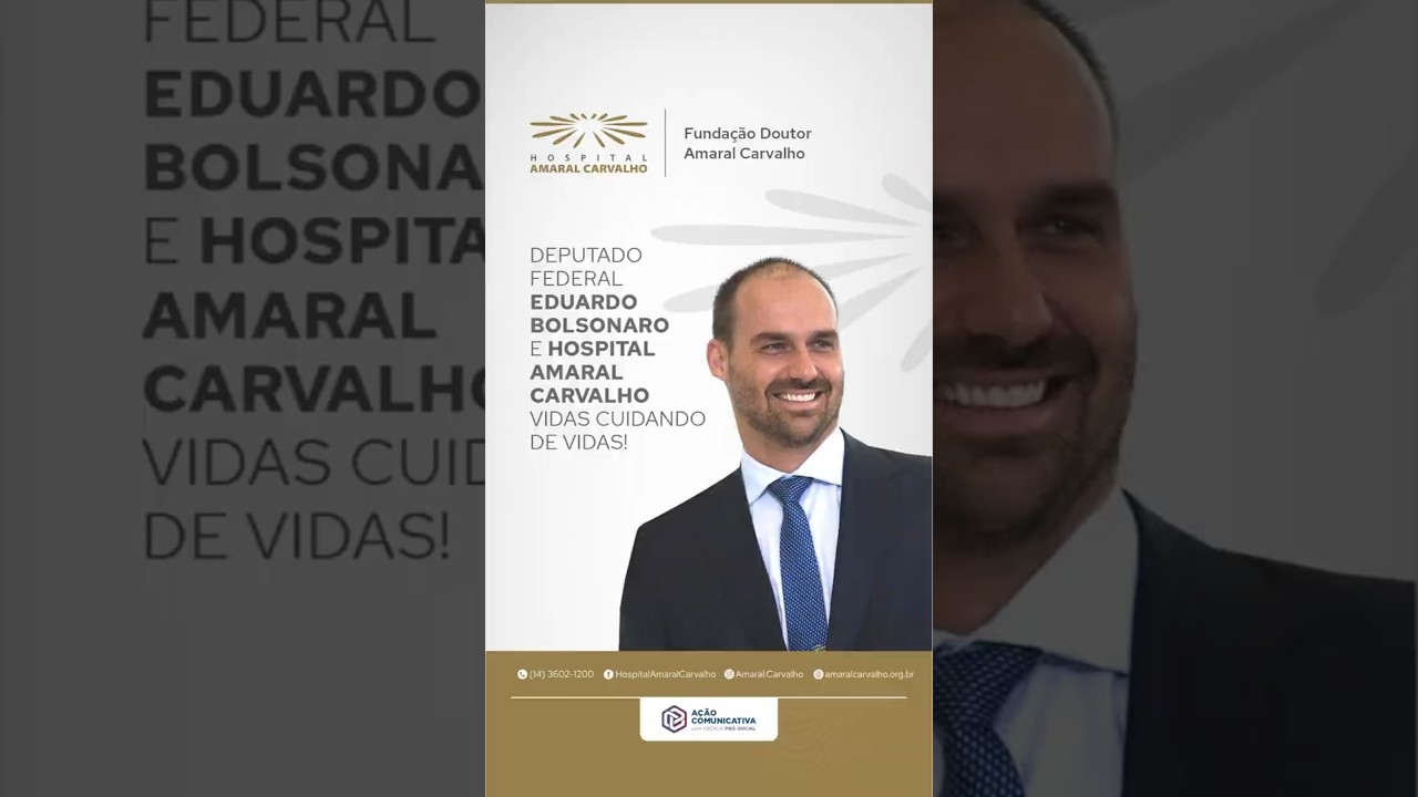 Obrigado, deputado Deputado Federal Eduardo Bolsonaro, pelo apoio à saúde e à vida!