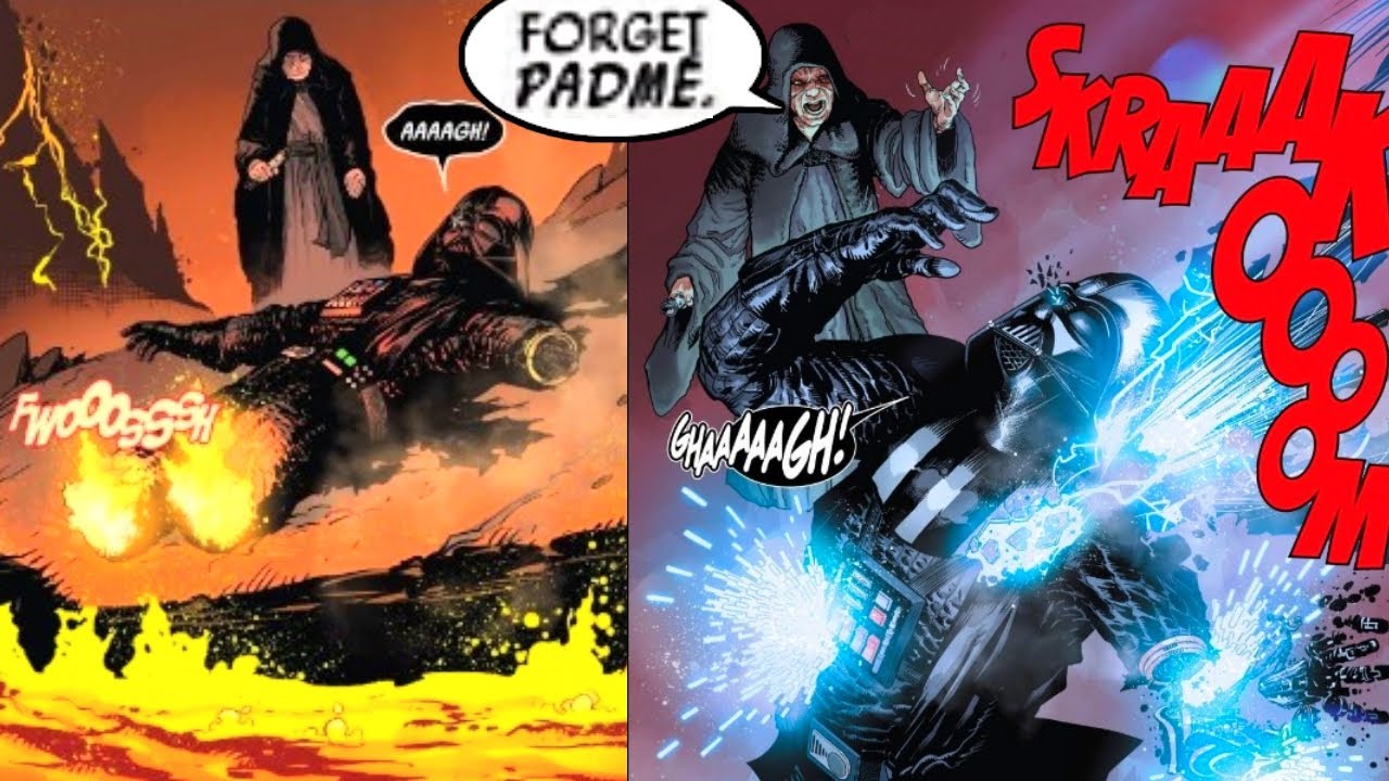 DARTH VADER BURNS ALIVE ON MUSTAFAR, SIDIOUS CHOKES HIM(CANON) - Star Wars Comics Explained