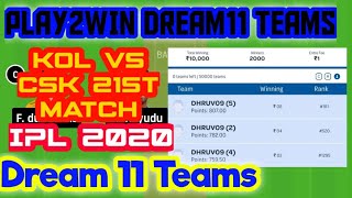 KOL vs CSK 21st Match IPL 2020 | Missed GL 😍🔥 | KOL vs CSK Dream11 Team Prediction | Dream11 IPL |