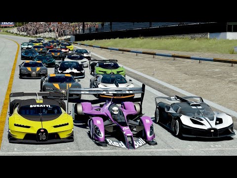 Red Bull X2022 GTR Concept vs Bugatti Hypercars at Drag Race 20 KM