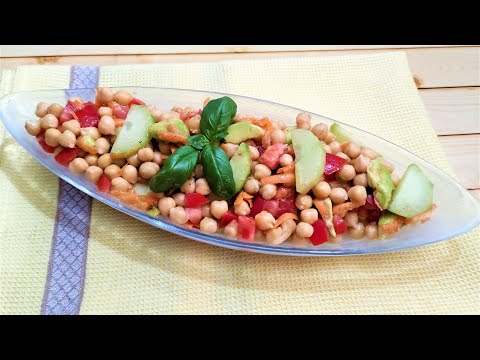 Ensalada de garbanzos nutritiva y saludable-receta vegana