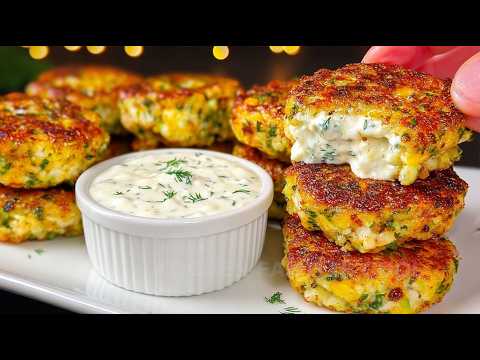 Cottage Cheese Herb Patties with Greek Yogurt Cucumber Sauce