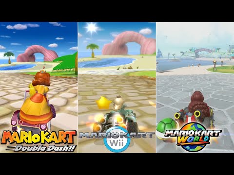 Evolution Of GCN Peach Beach Course In Mario Kart Games [2003-2025]
