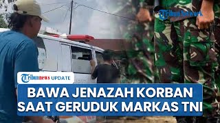 Geruduk Markas Batalyon Armed Imbas Penyerangan, Warga di Deli Serdang Sumut Bawa Jenazah Korban
