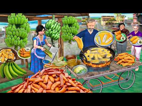 Banana Pakora Wala Safalta Banana Bajji Cooking Street Food Hindi Kahani Moral Stories Comedy Video
