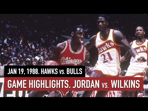 Throwback Jan 19, 1988 Chicago Bulls vs Atlanta Hawks Full Game Highlights - Wilkins 41, Jordan 38