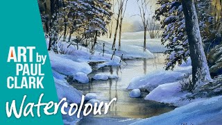 How to Paint a Snow Scene with a Stream in Watercolour