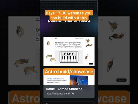 Image for the video entitled Days 17-30 websites you can build with Astro #astrojs #website #websitedesign